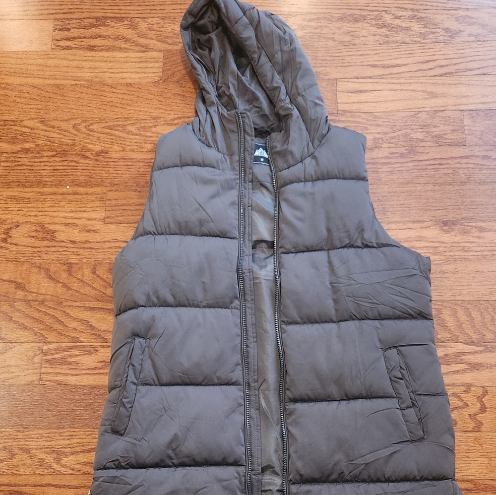 Women's Waterproof Long Puffer Vest Sleeveless With Hood